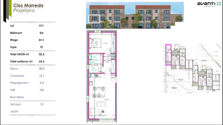  Appartement � vendre 2 pi�ces 53 m�