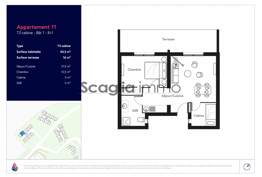 Vente Appartement APPARTEMENT TYPE 3 CABINE - RESIDENCE FIOR DI CALA ROSSA - 20137 LECCI Lecci