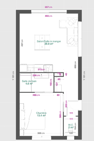  Appartement � vendre 2 pi�ces 50 m�