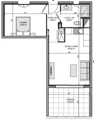  Appartement � vendre 2 pi�ces 43 m�