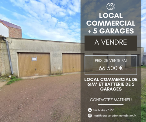 Local commercial + 5 garages 66500 62260 Auchel