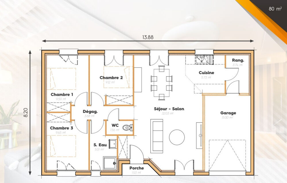 vente Maison - 4 pice(s) - 80 m Estillac (47310)