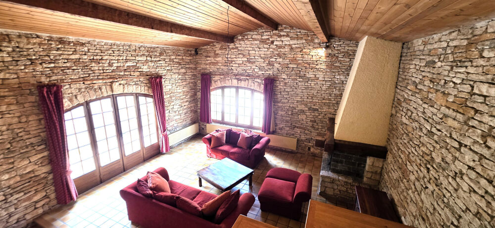 Maison en pierre avec vue panoramique et piscine entre Uzés et Barjac