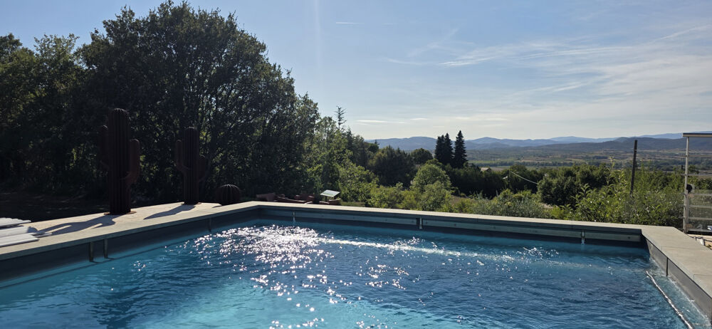 Maison contemporaine avec piscine et vue panoramique entre Uzès et Barjac