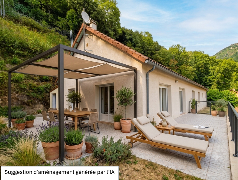 Vente Maison Villa de plain-pied 123 m2 (4 ch.) : Confort écologique & rivière à proximité Pied de borne