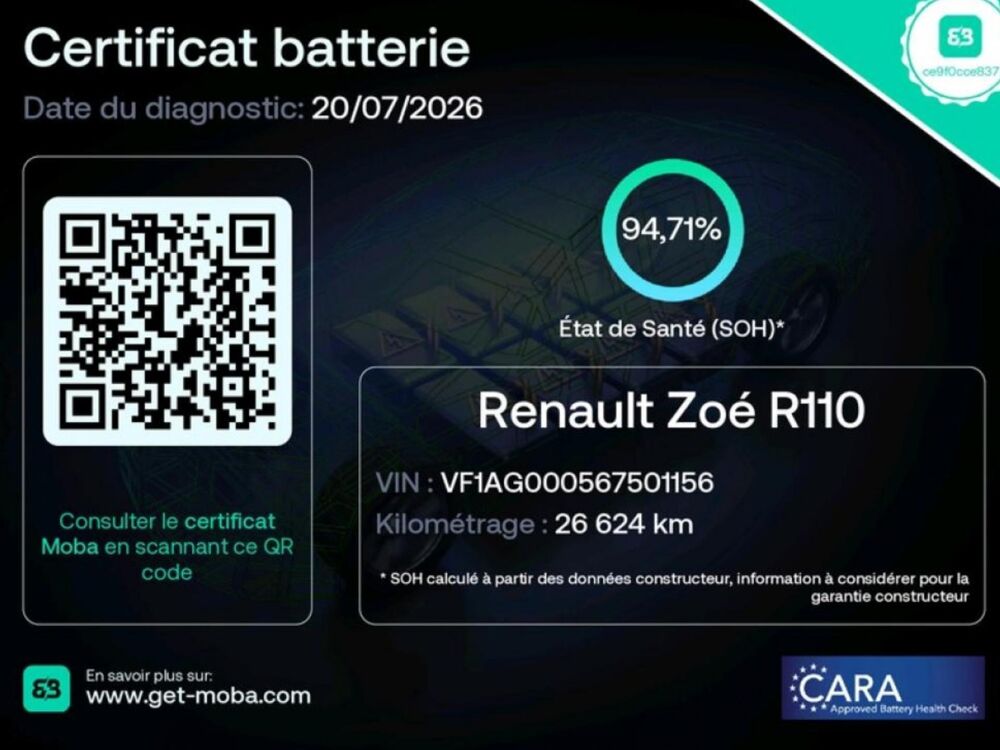 Zo&eacute; R110 INTENS ACHAT INTEGRAL 52KWH PHASE 2 2021 occasion 77090 Coll&eacute;gien