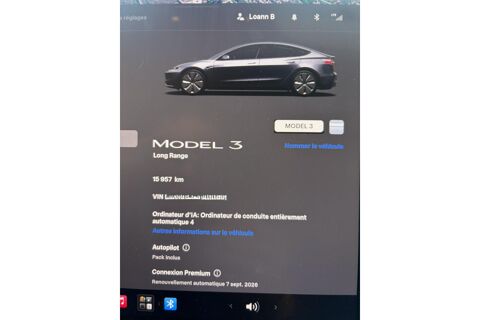 Model 3 TESLA GRANDE AUTONOMIE PREMIUM LONG RANGE AUTOPILOT INT&Eacute;RIEU 2026 occasion 78760 Jouars-Pontchartrain