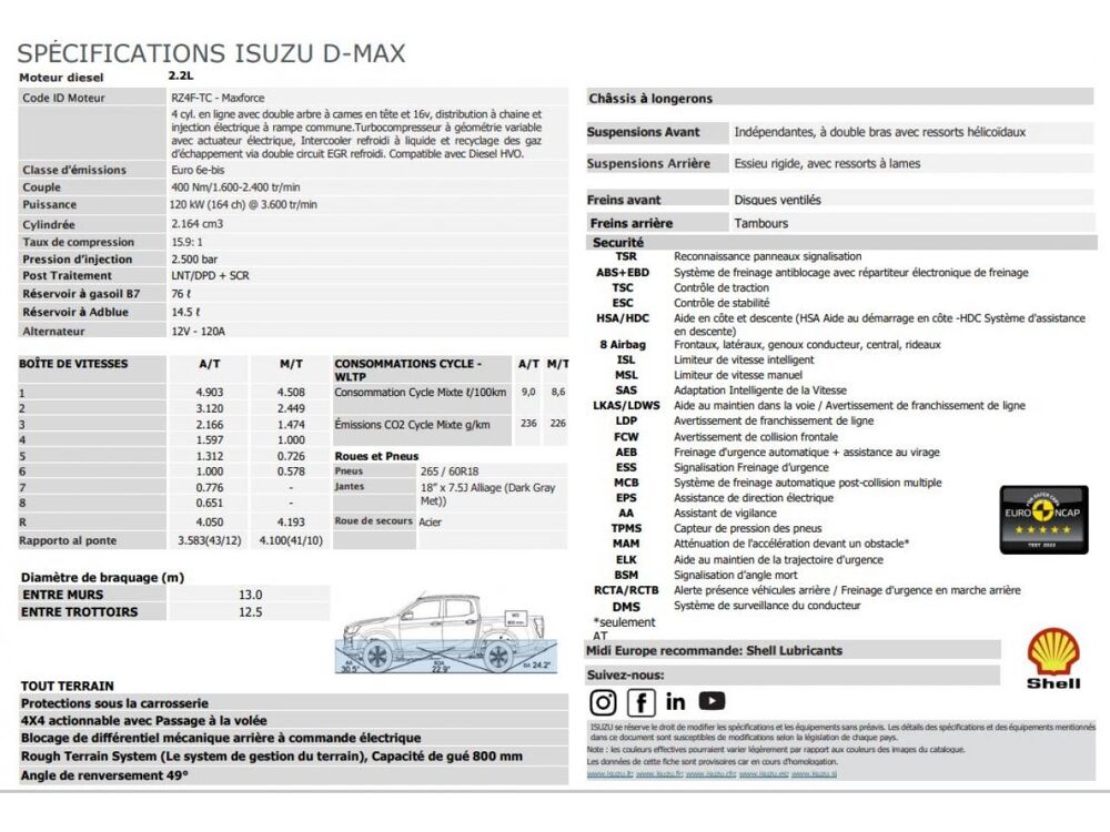 D-Max CREW NITRO SPORT 2.2 DMS A/T 4x4 MY2026 Euro6e-bis RED SPINE 2026 occasion 44700 Orvault