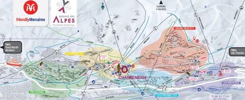   Pistes de ski < 100 m - Télévision - Balcon - Local skis - Lave vaisselle Rhône-Alpes, Les Menuires (73440)