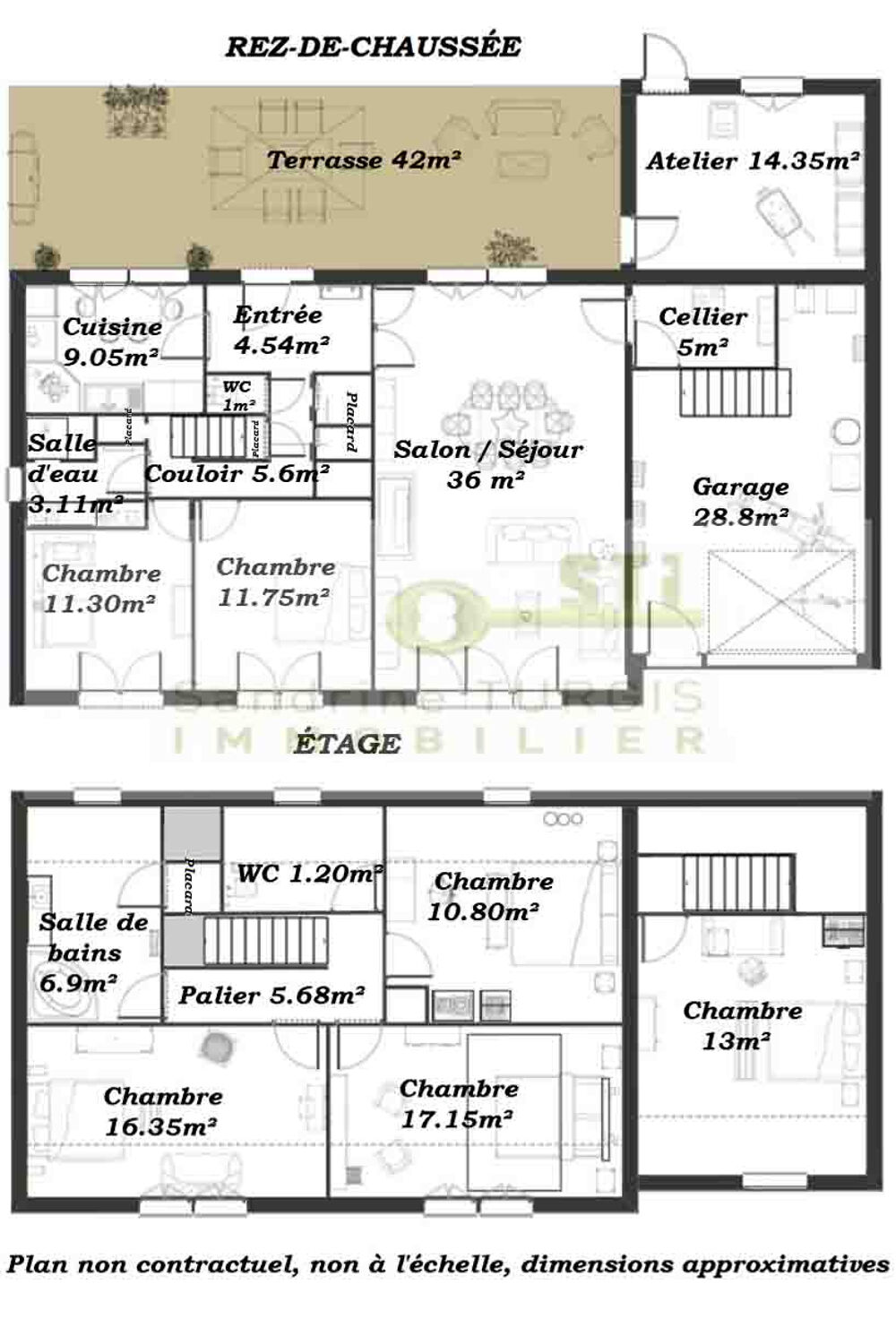 Maison 6 chambres habitable de plain-pied avec jardin