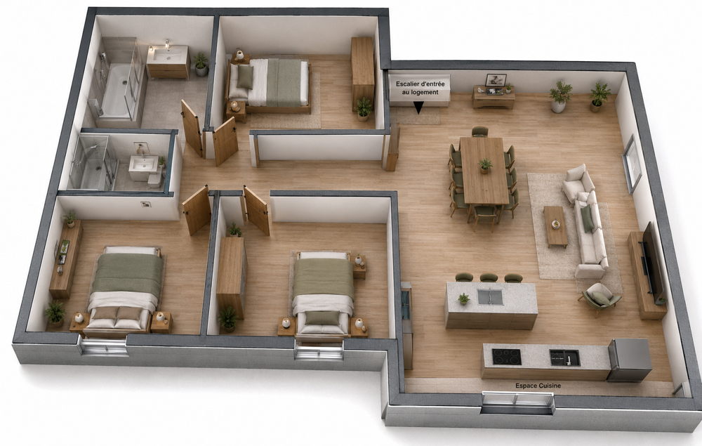Vente Appartement NIVOLAS-VERMELLE   Plateau d'environ 103 m2 à aménager. Nivolas vermelle