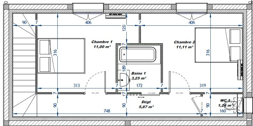 Villa Genas secteur Le Bourg, 112m2 habitables, jardin environ 400m2.