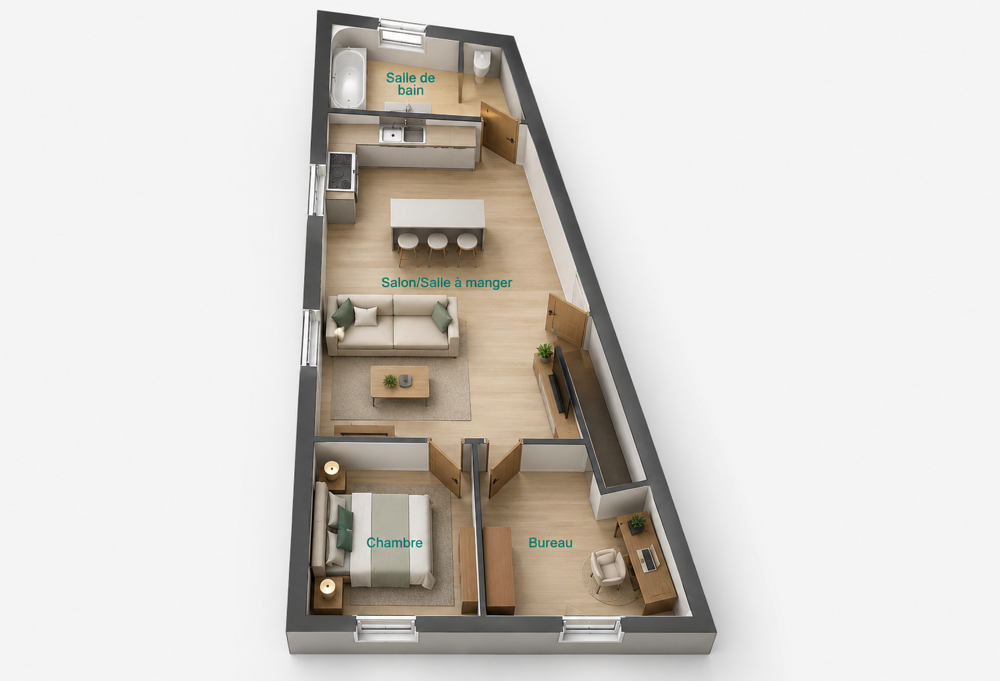 Maison de ville à rénover de 58m2 à Ruy Montceau