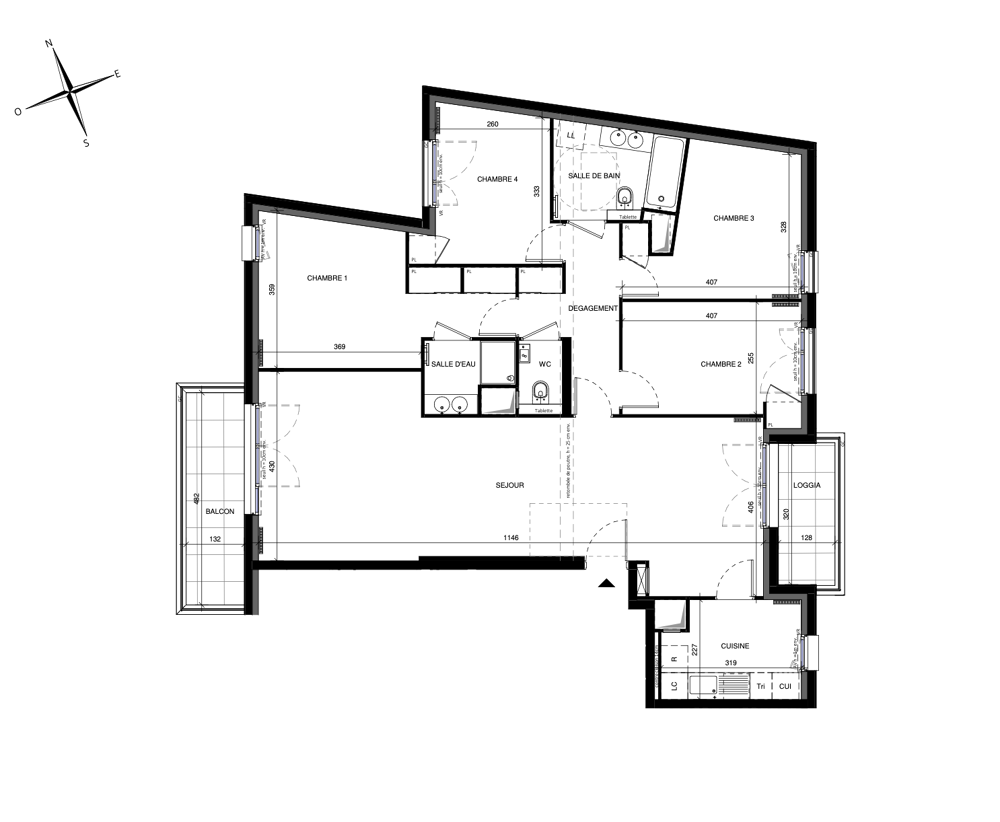 Appartement a vendre  - 5 pièce(s) - 113 m2 - Surfyn