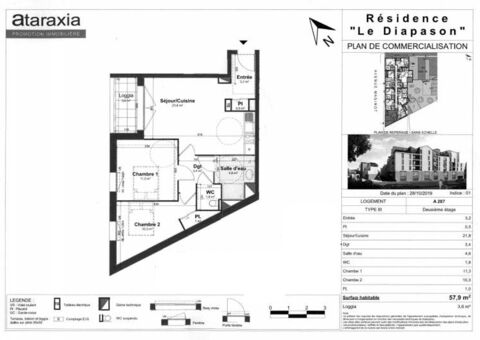  Appartement � louer 3 pi�ces 58 m�