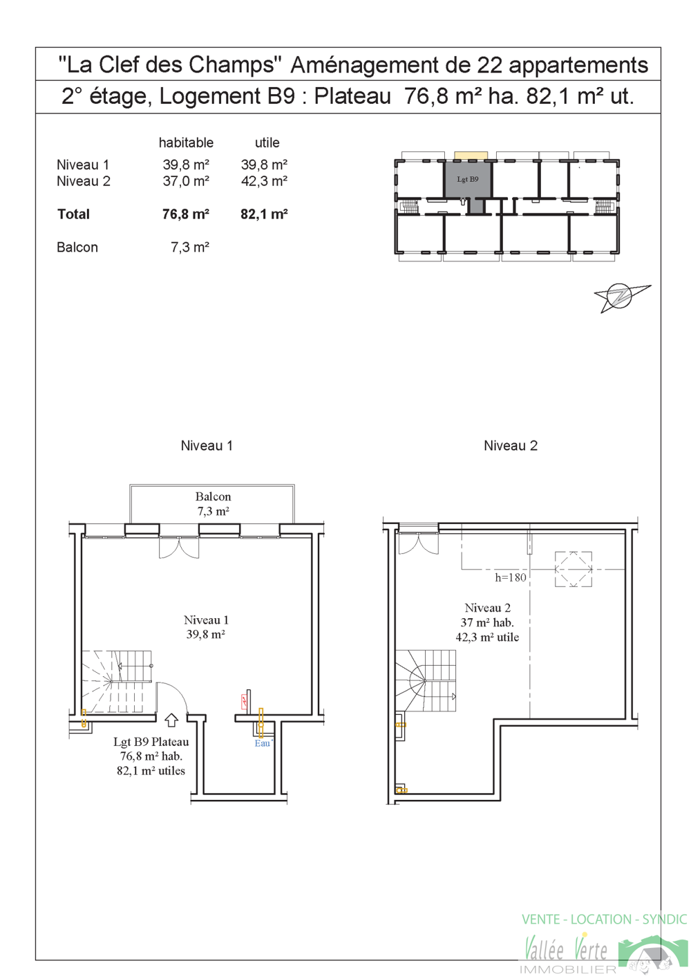 Vente Appartement PLATEAU NoB9 T3 + BALCON - LA CLEF DES CHAMPS - HAUTEURS ST JEOIRE St jeoire