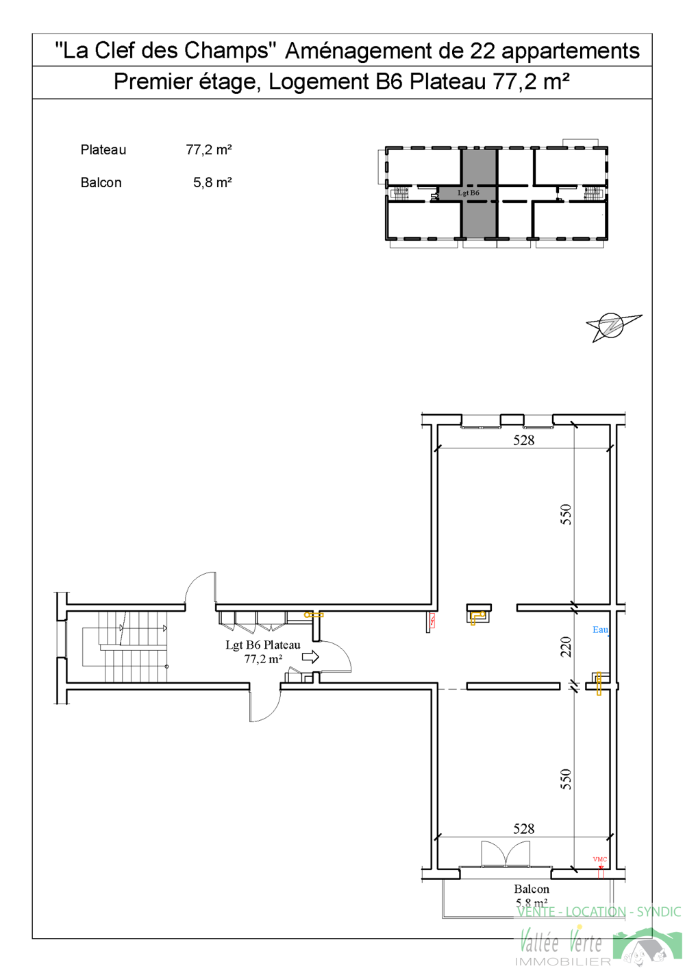 Vente Appartement PLATEAU NoB6 T3 + BALCON - LA CLEF DES CHAMPS - HAUTEURS ST JEOIRE St jeoire