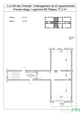  Appartement  vendre 3 pices 77 m