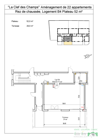  Appartement  vendre 2 pices 52 m
