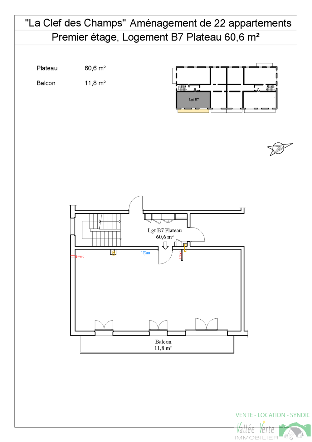 Vente Appartement PLATEAU NoB7 T3 + BALCON - LA CLEF DES CHAMPS - HAUTEURS ST JEOIRE St jeoire