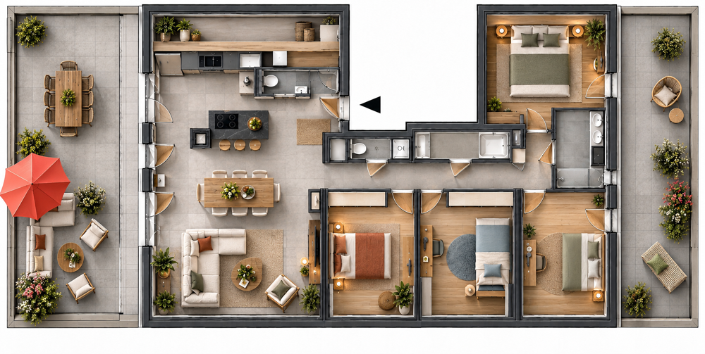 Au coeur du village de Sales (74150) appartement d'exception de 162 m2 hab au deuxième et dernier étage