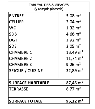  Appartement � vendre 4 pi�ces 87 m�