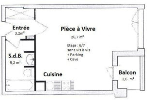  Appartement � louer 1 pi�ce 35 m�