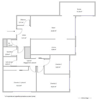  Appartement � louer 5 pi�ces 102 m�