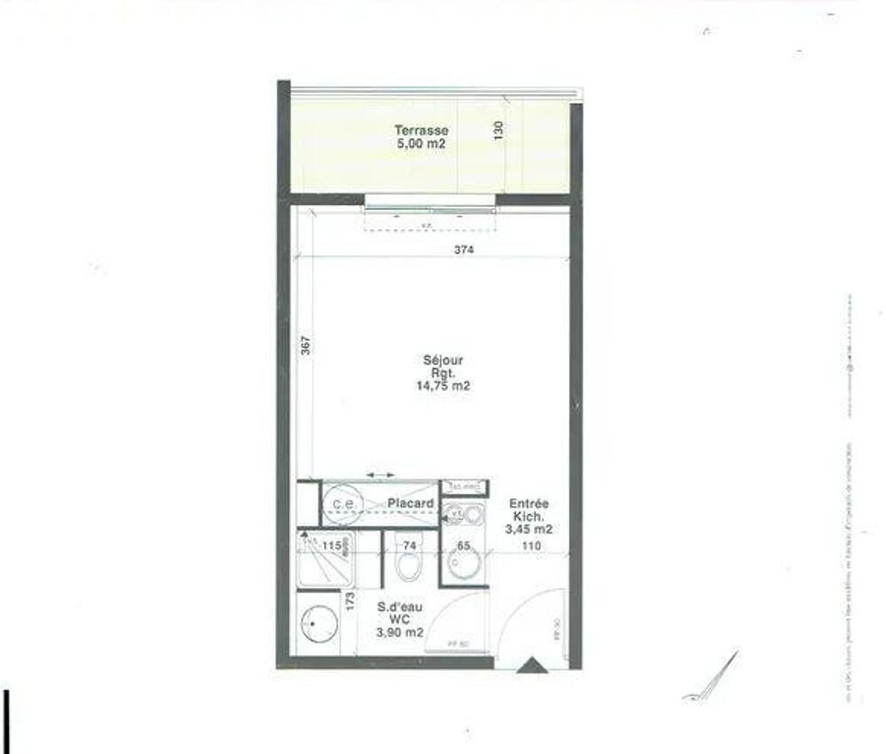 Location Appartement Beau studio 22m² loué vide ou meublé Montpellier Montpellier