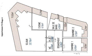  Appartement à louer 3 pièces 55 m²