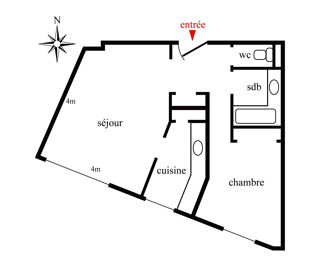  Appartement à louer 2 pièces 50 m²