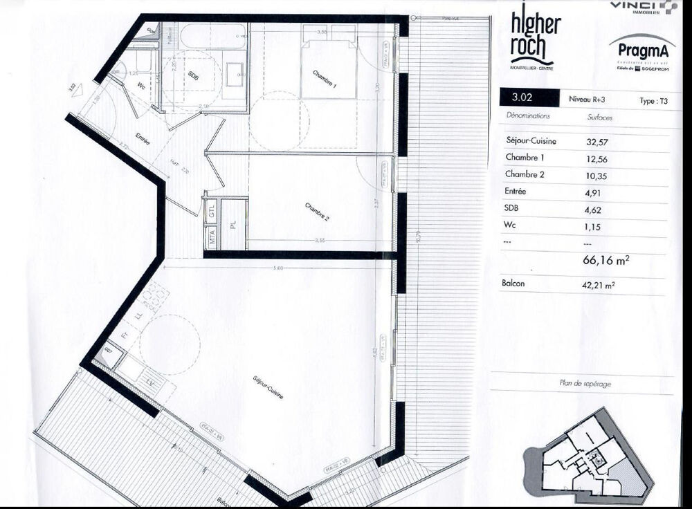 Location Appartement Bel appartement Higher Roch, centre Montpellier. Montpellier