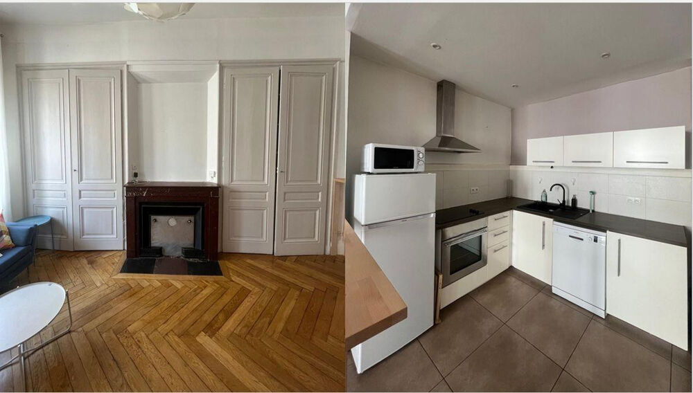 Location Appartement T2 Ancien rénové, 50m2, quartier Part-Dieu Villeurbanne