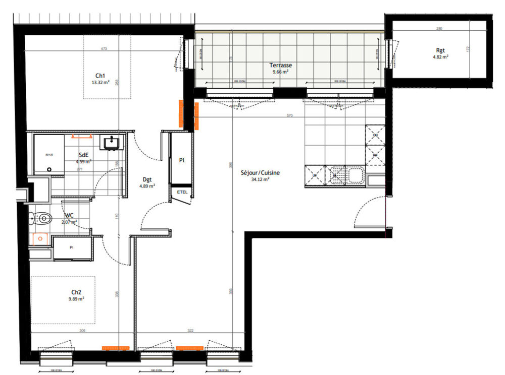 Vente Appartement Appartement3 pièces avec terrasse – Clichy Clichy