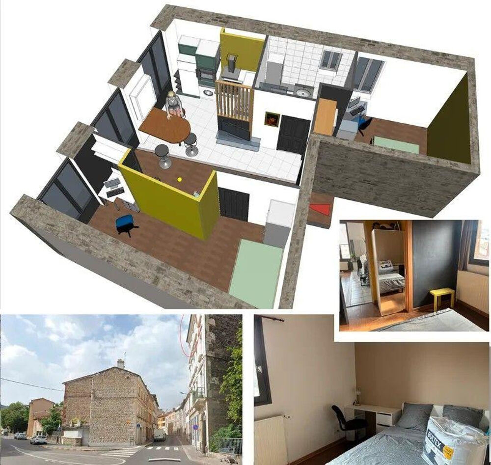 Location Appartement Beau 3P meublé 43m² idéal refait à neuf Saint-Étienne