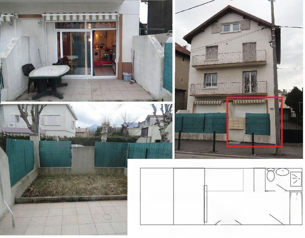 Location Appartement Beau studio 25m² à louer rdc+jardin Grenoble