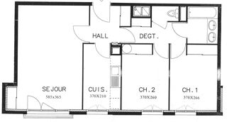  Appartement � louer 3 pi�ces 63 m�
