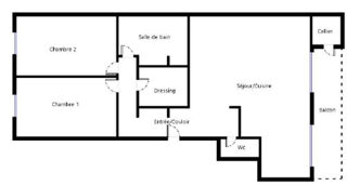  Appartement à louer 3 pièces 61 m²