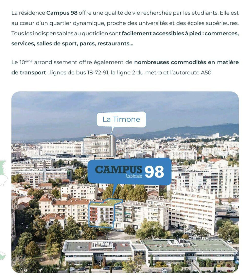 Location Appartement Residence neuve et sécurisée, parking fermé Marseille 10