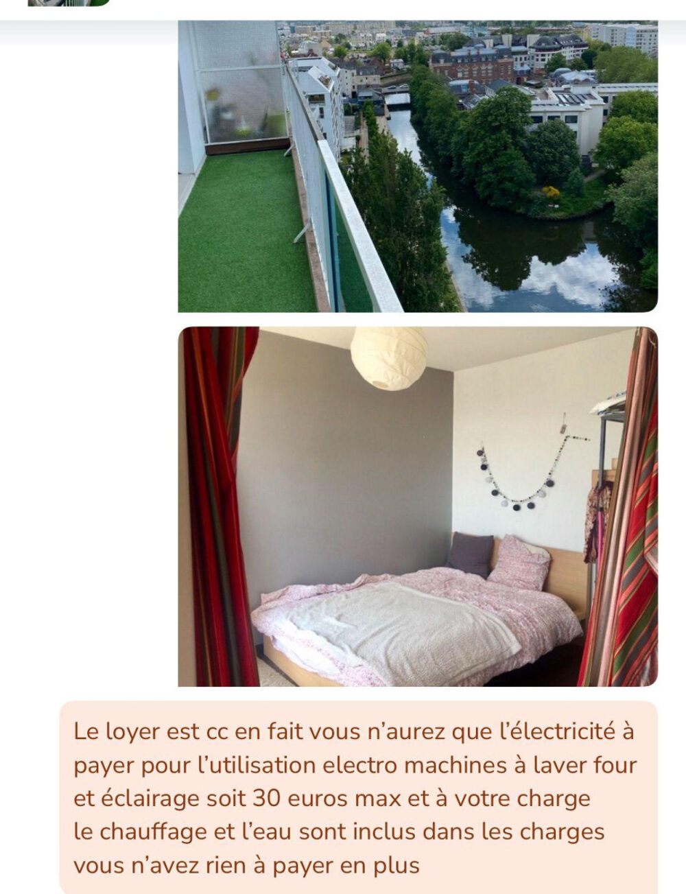 Appartement dernier étage belle vue et parking