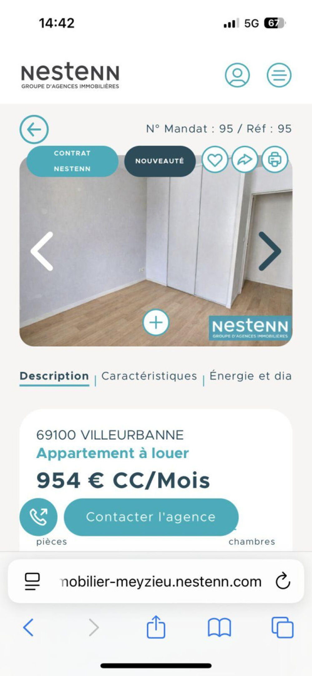 Location Appartement Appartement T3 3eme étage, terrasse, garage. Villeurbanne