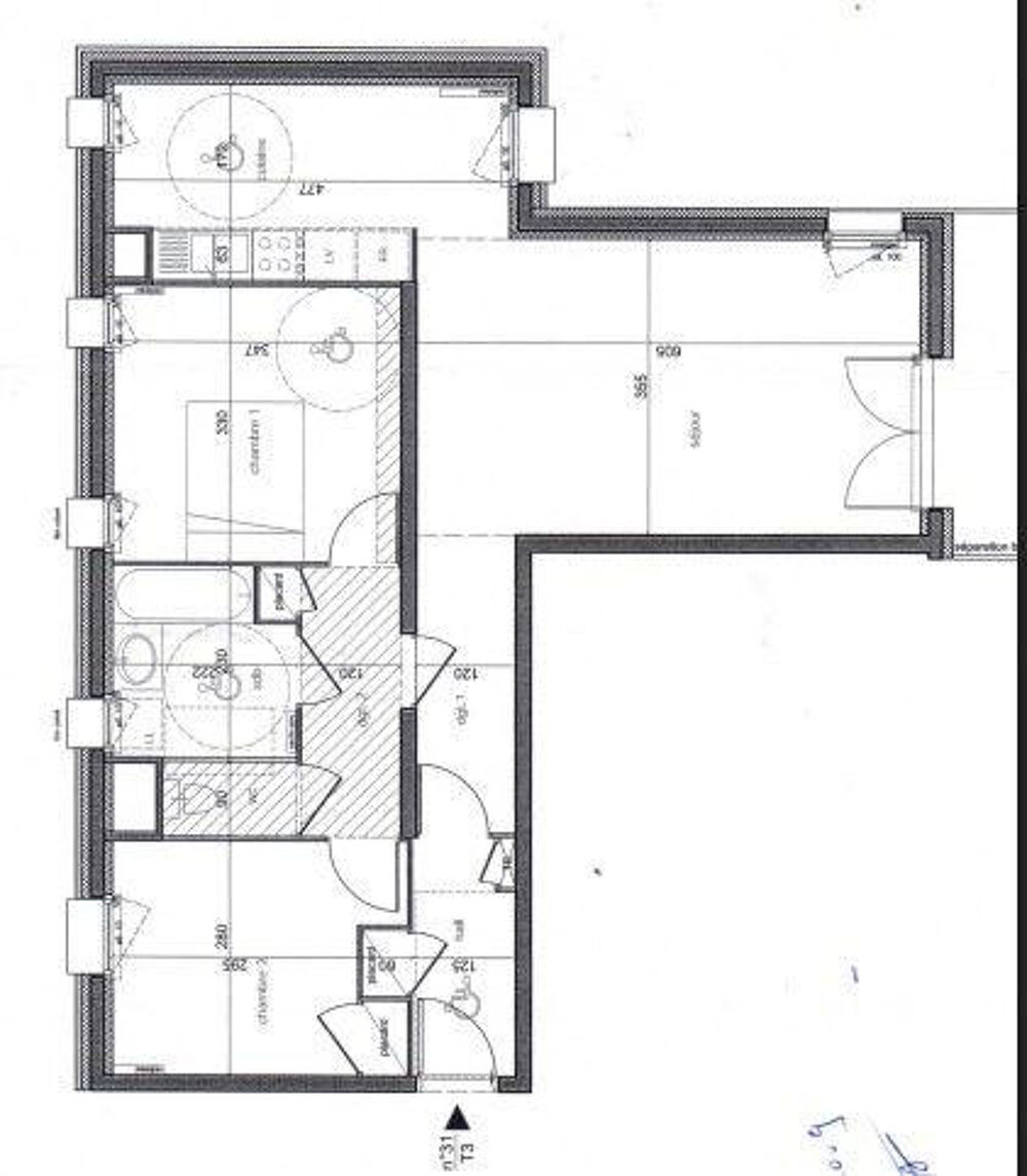Location Appartement T3 garage balcon sud a louer 71m2 Lyon confluence Lyon 2