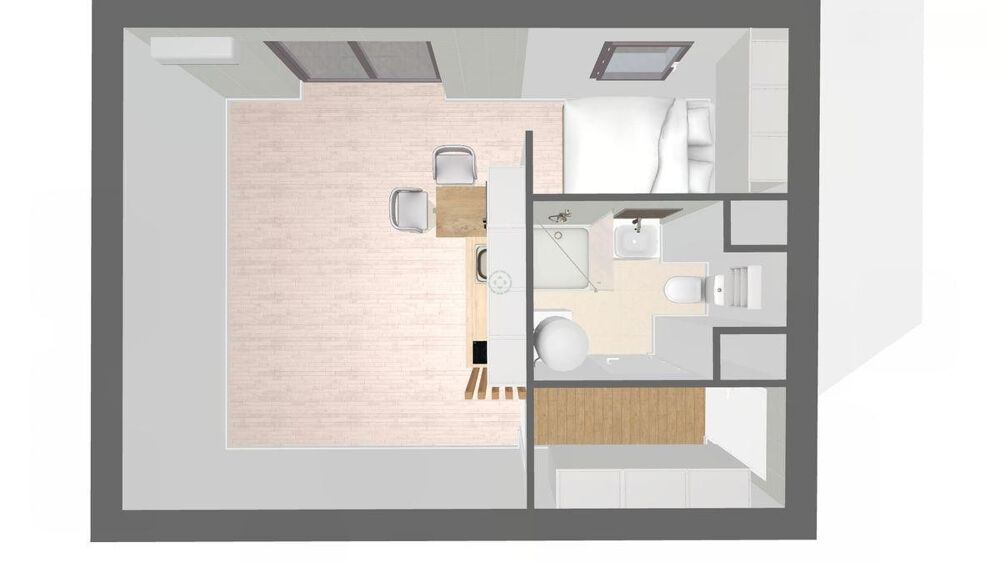 Location Appartement Studio meublé 27 m² entièrement rénové Choisy-le-roi