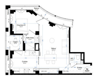  Appartement à vendre 2 pièces 52 m²