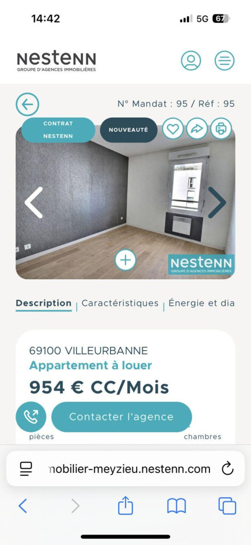 Location Appartement Appartement T3 3eme étage, terrasse, garage. Villeurbanne