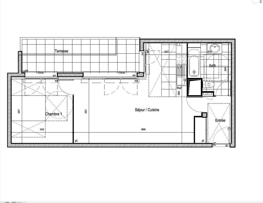 Location Appartement Beau 2P meublé 52m² récent avec terrasse Aubervilliers