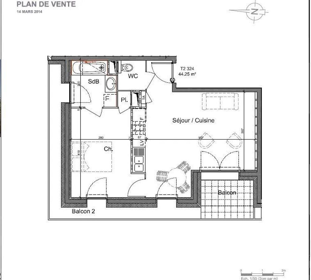 Location Appartement Beau T2 44m² avec terrasse 7m² résidence récente Grenoble