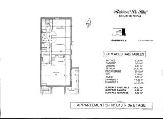  Appartement à louer 3 pièces 64 m²