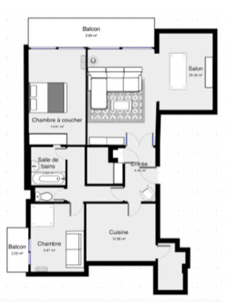  Appartement � louer 4 pi�ces 83 m� Blanquefort