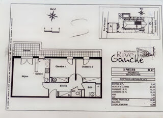  Appartement � louer 3 pi�ces 57 m�